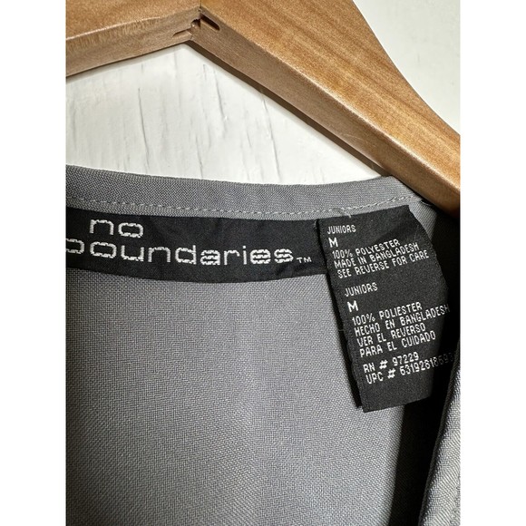 Y2K Utility Moto Vest Size Medium No Boundaries Juniors Gray Zipper Pocket VTG - Picture 3 of 8